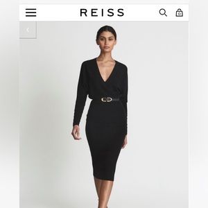 Reiss Jenna rushed sleeve dress